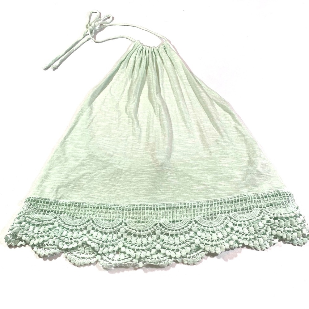 Emma & Sam Mint Green Lace Low Back Halter Top